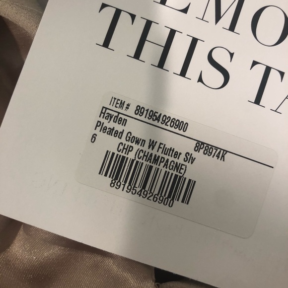 hayden pink black pleated flutter sleeve gown - Picture 11 of 12